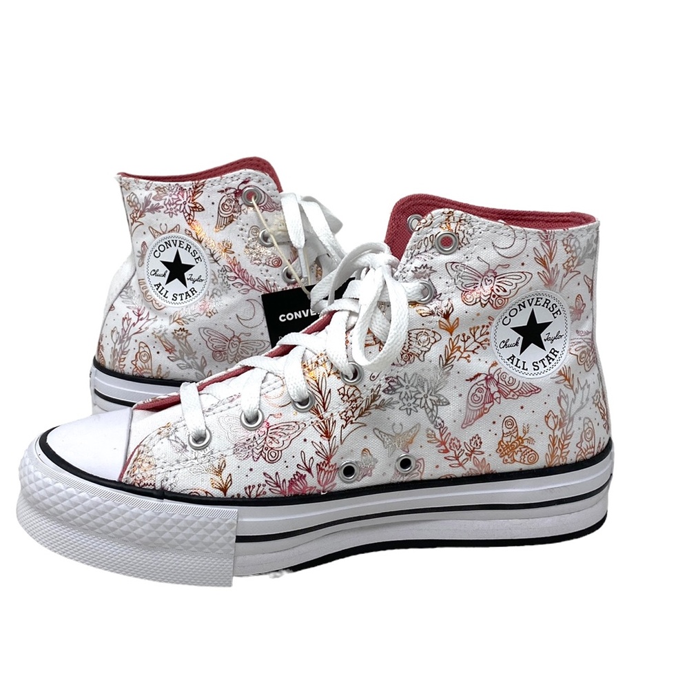 Converse CTAS EVA Lift Platform High White Kids Women's Canvas Sneakers A04187C - Picture 4 of 8